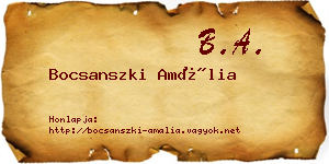 Bocsanszki Amália névjegykártya